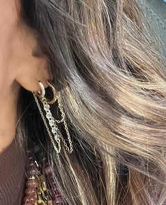 Hanging Crystal Huggie Earrings