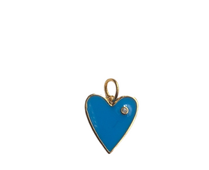 Turquoise Medium Enamel Heart Charm