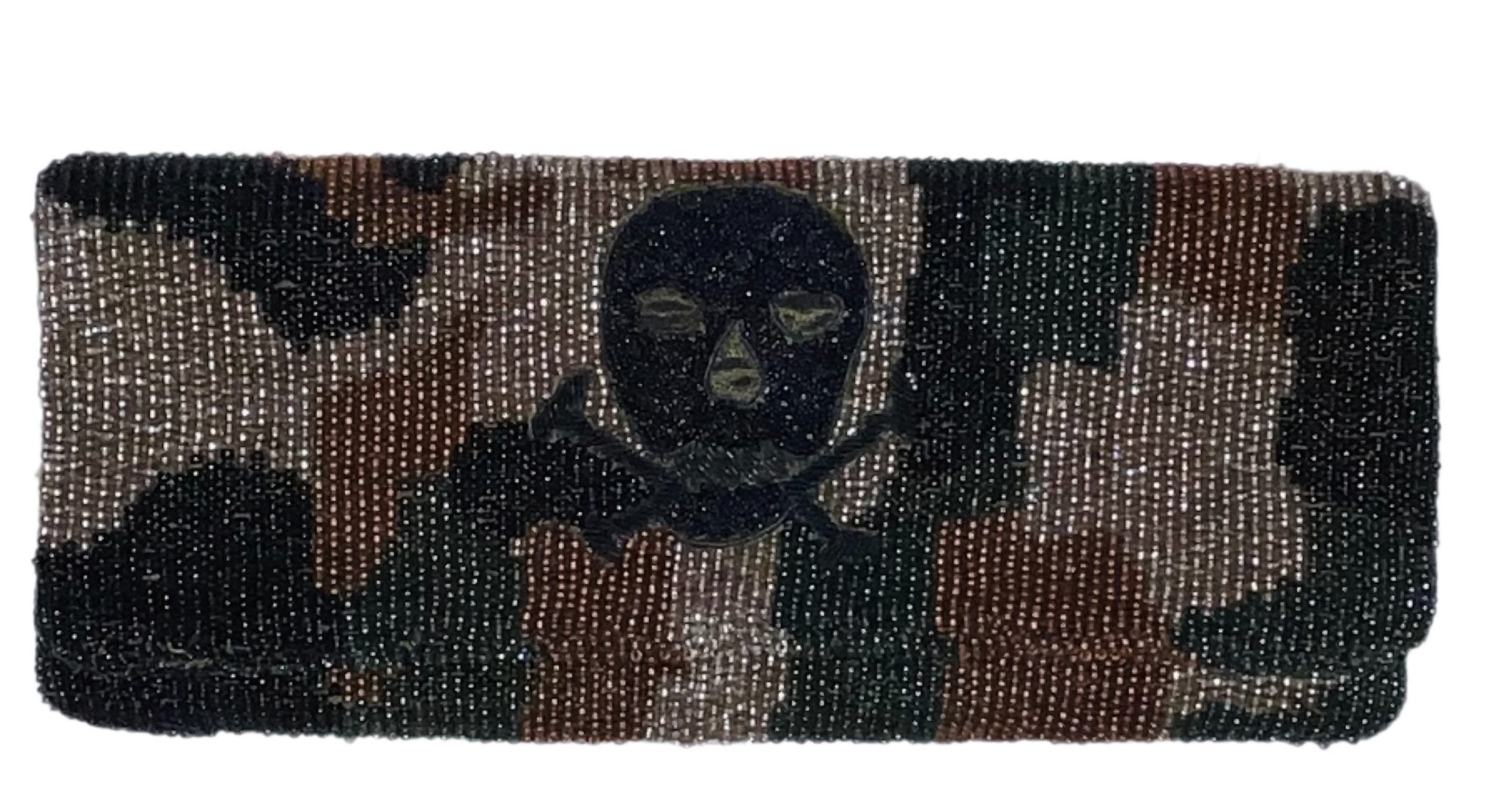Camo Skull Beaded Clutch