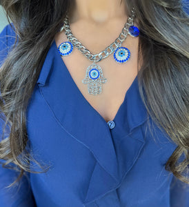 Evil Eye/Hamsa Charm Necklace