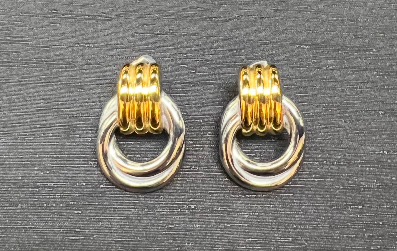 Mixed Metal Knot Earrings