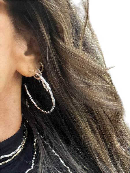 Liquid Metal Hoop Earrings