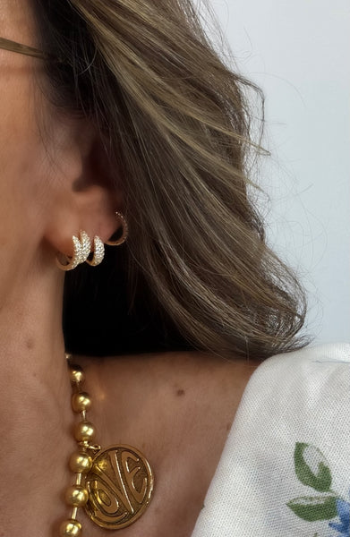 Stacked Pave Claw Earring