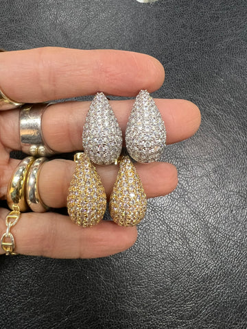 Diamond Tear Drop Earrings