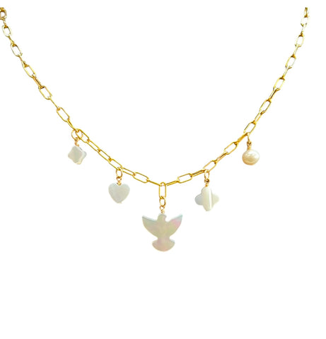 Mother Of Pearl Charm Necklace