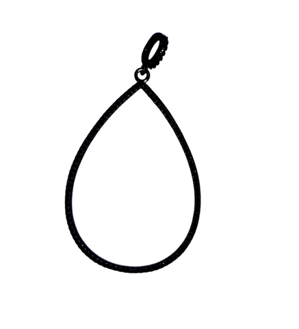 Black Teardrop Charm