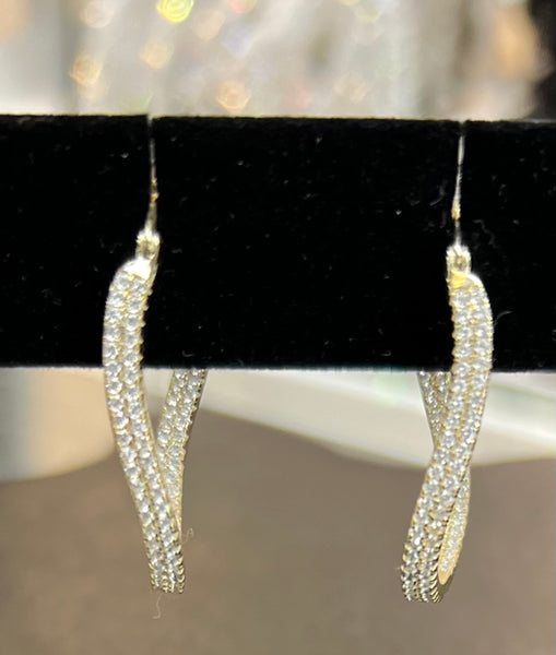 Diamond Wave Hoop Earrings