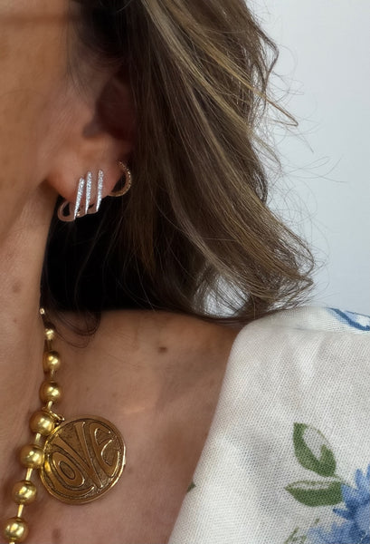 Stacked Pave Spike Earring