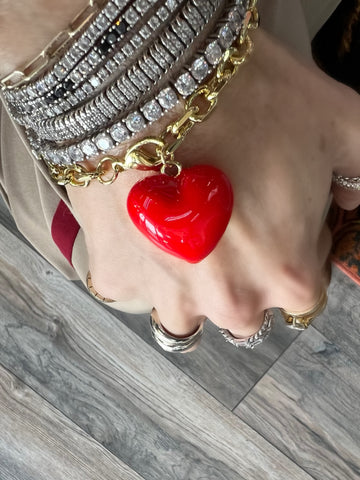 Color Pop Puffy Heart Bracelet