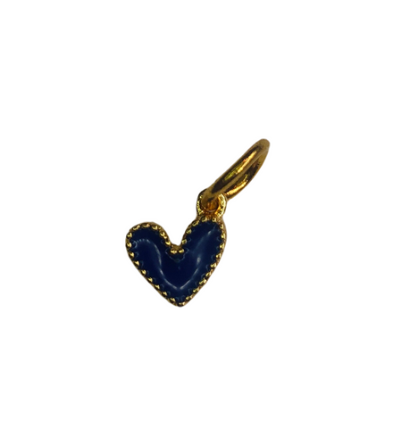 Blue Small Enamel Heart Charm