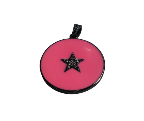Pink Enamel Star Charm