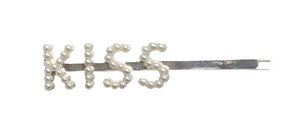 Silver KISS Pearl Barrette