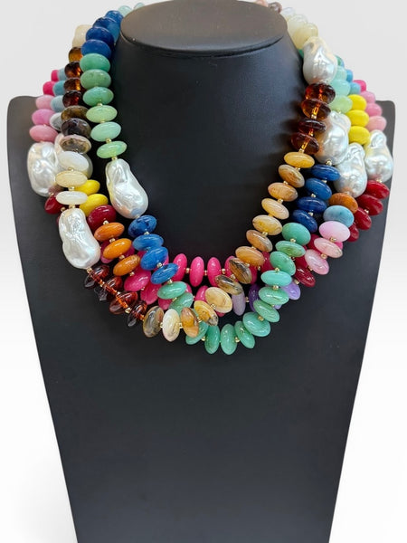 Beaded Baroque Pearl Necklace