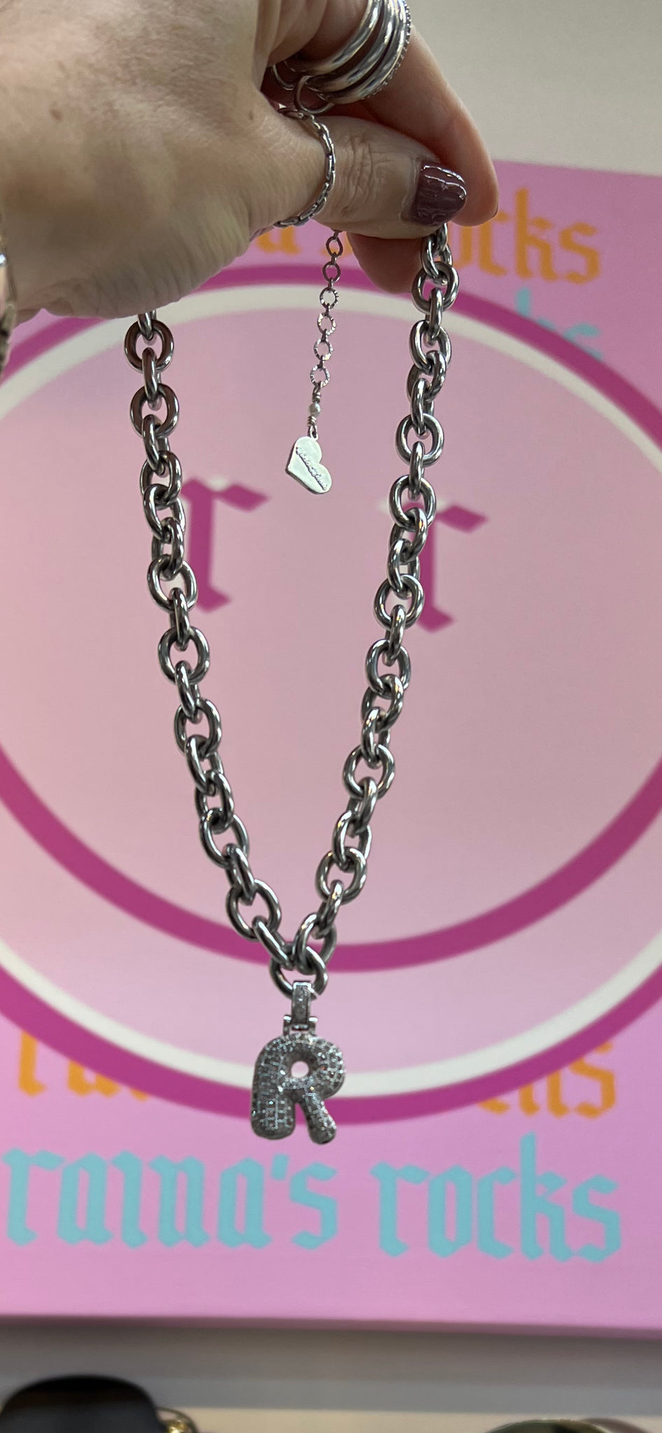 Bubble Initial Chain Necklace