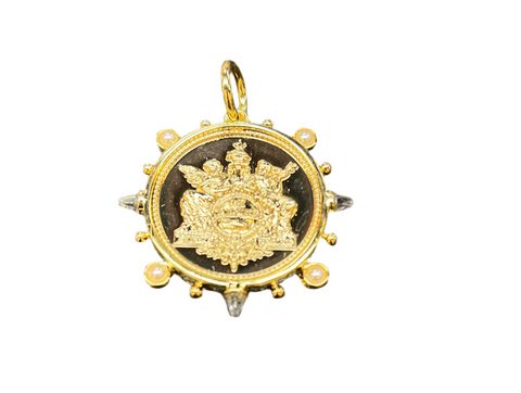Gold Pearl Coin Charm