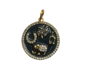 Grey Enamel Lucky Charm