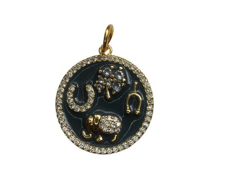 Grey Enamel Lucky Charm