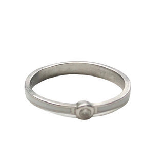White Enamel Solitaire Ring
