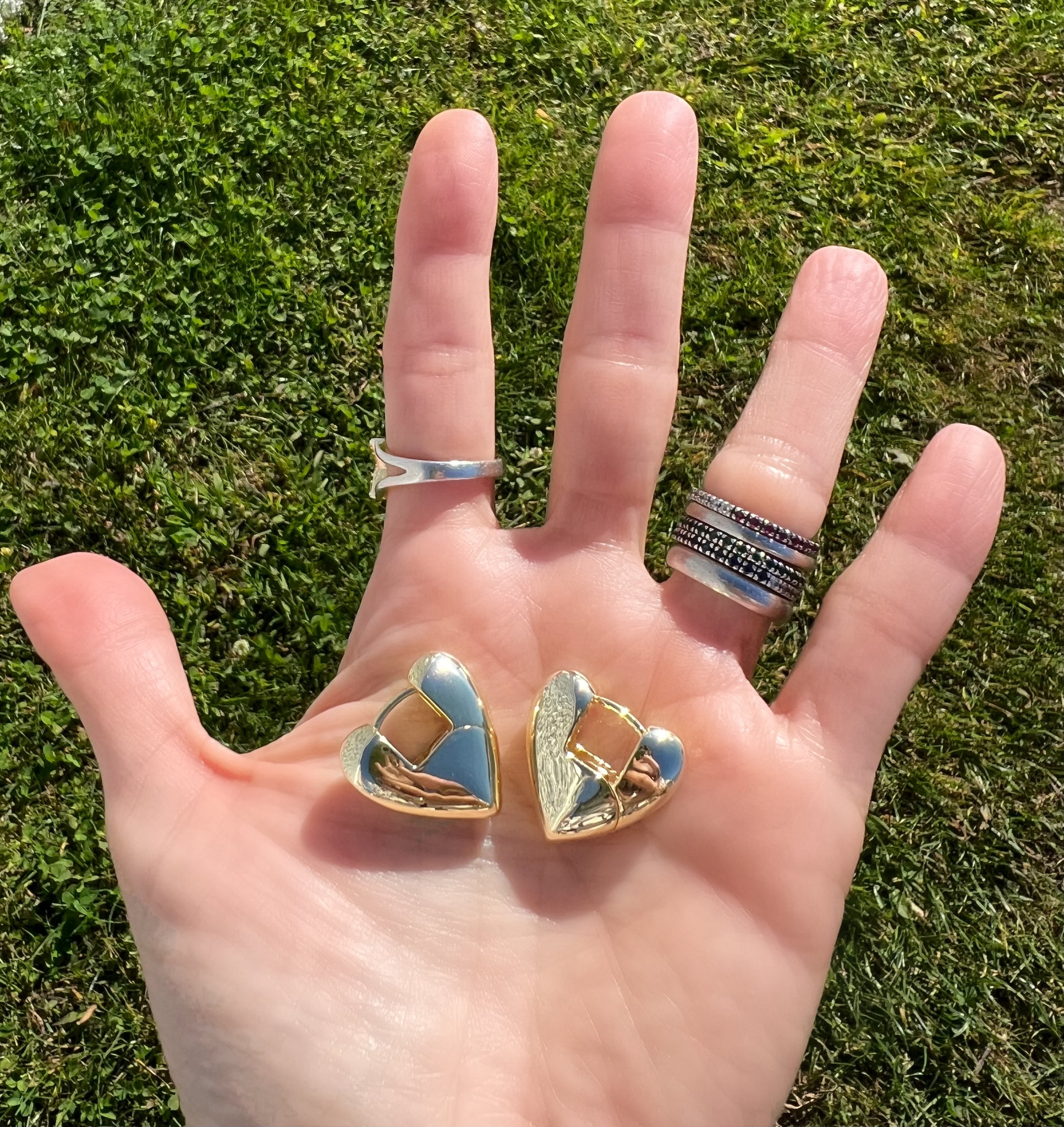 Gold Petite Puffy 💛 Earrings