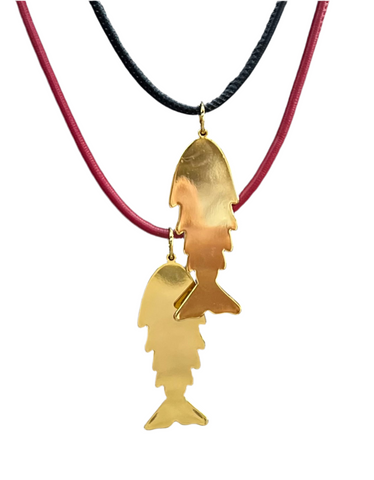 Large Gold Sardine Cord Necklace