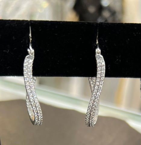 Diamond Wave Hoop Earrings