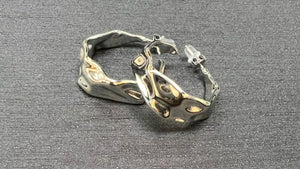 Silver Hammered Hoop Earrings