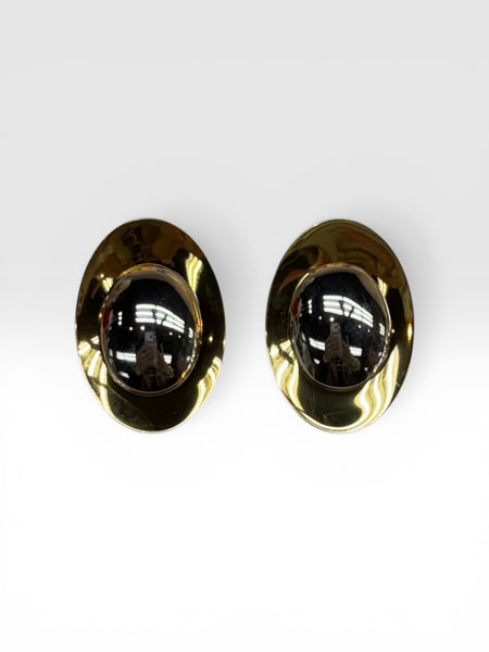 Two Tone Oval Statement Earring