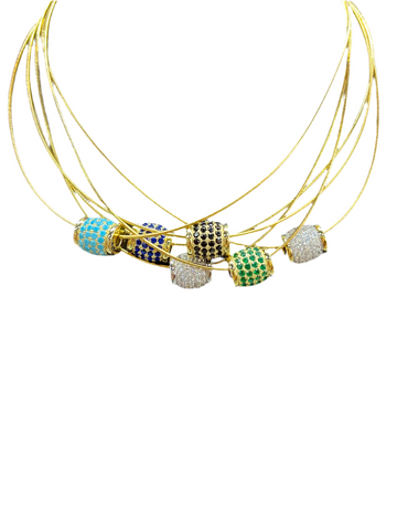 Sparkly Spacer Charm  Necklace