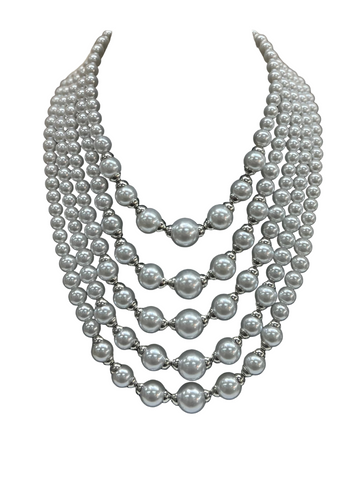 Silver Symphony Pearl Necklace