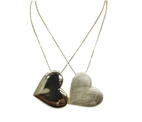 Large Gold Side Heart Necklace