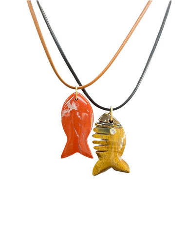 Autumn Sardine Cord Necklace