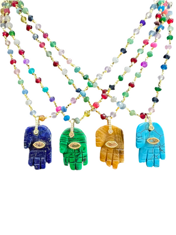 Beaded Hamsa Necklace