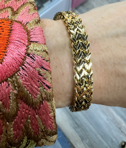 Gold Herringbone Bracelet