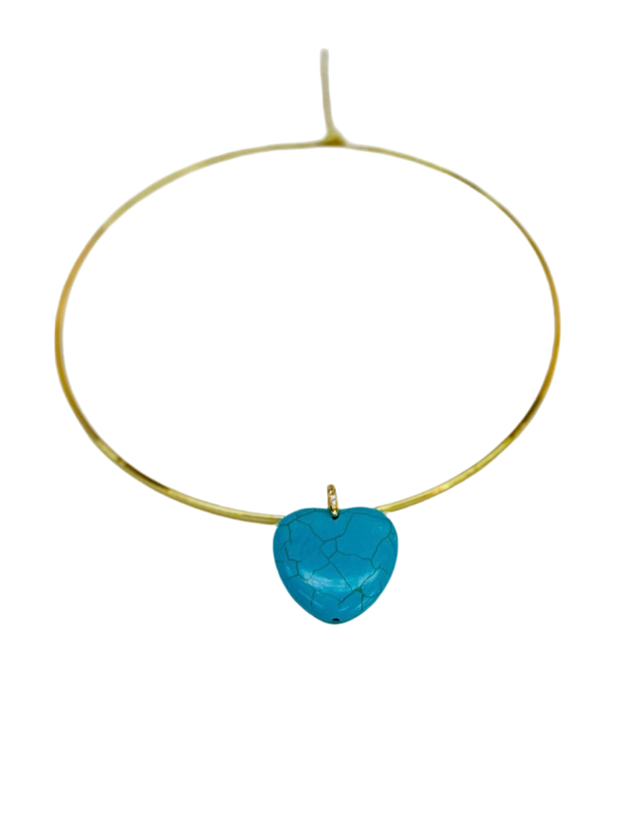 Turquoise Heart Collar Necklace