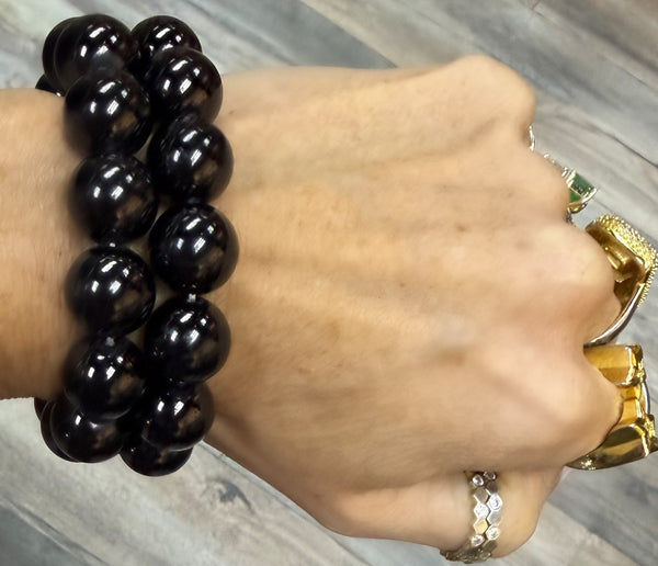 Black Beaded Bracelet