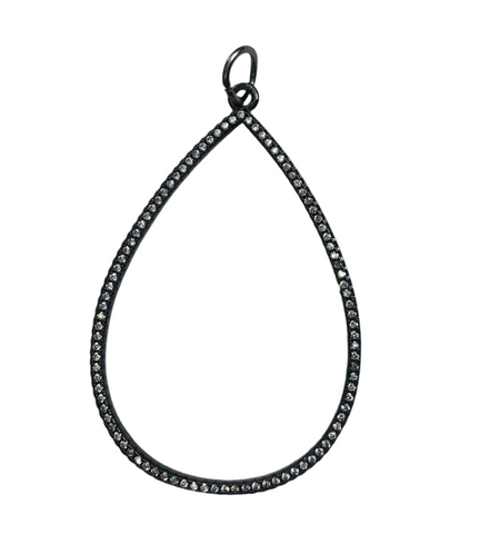 Gunmetal Teardrop Charm