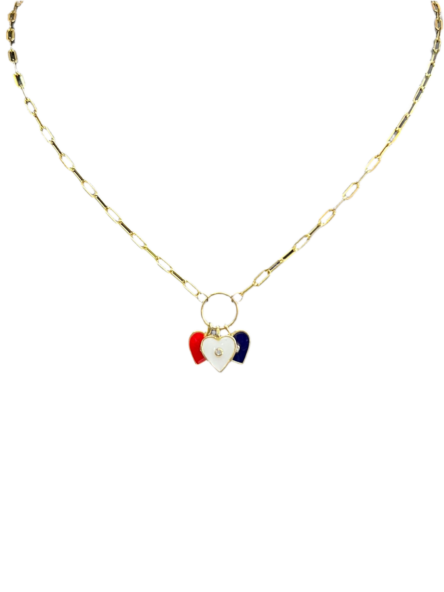 Triple Heart Charm Necklace