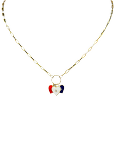 Triple Heart Charm Necklace