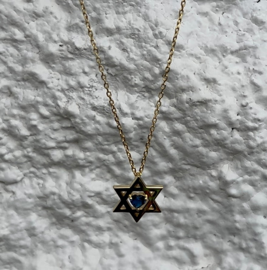 Gold 💙 Star Of David Necklace