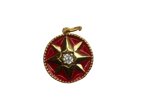 Red Enamel Gold Star