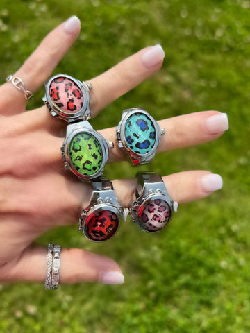 Colorful Leopard Watch Ring