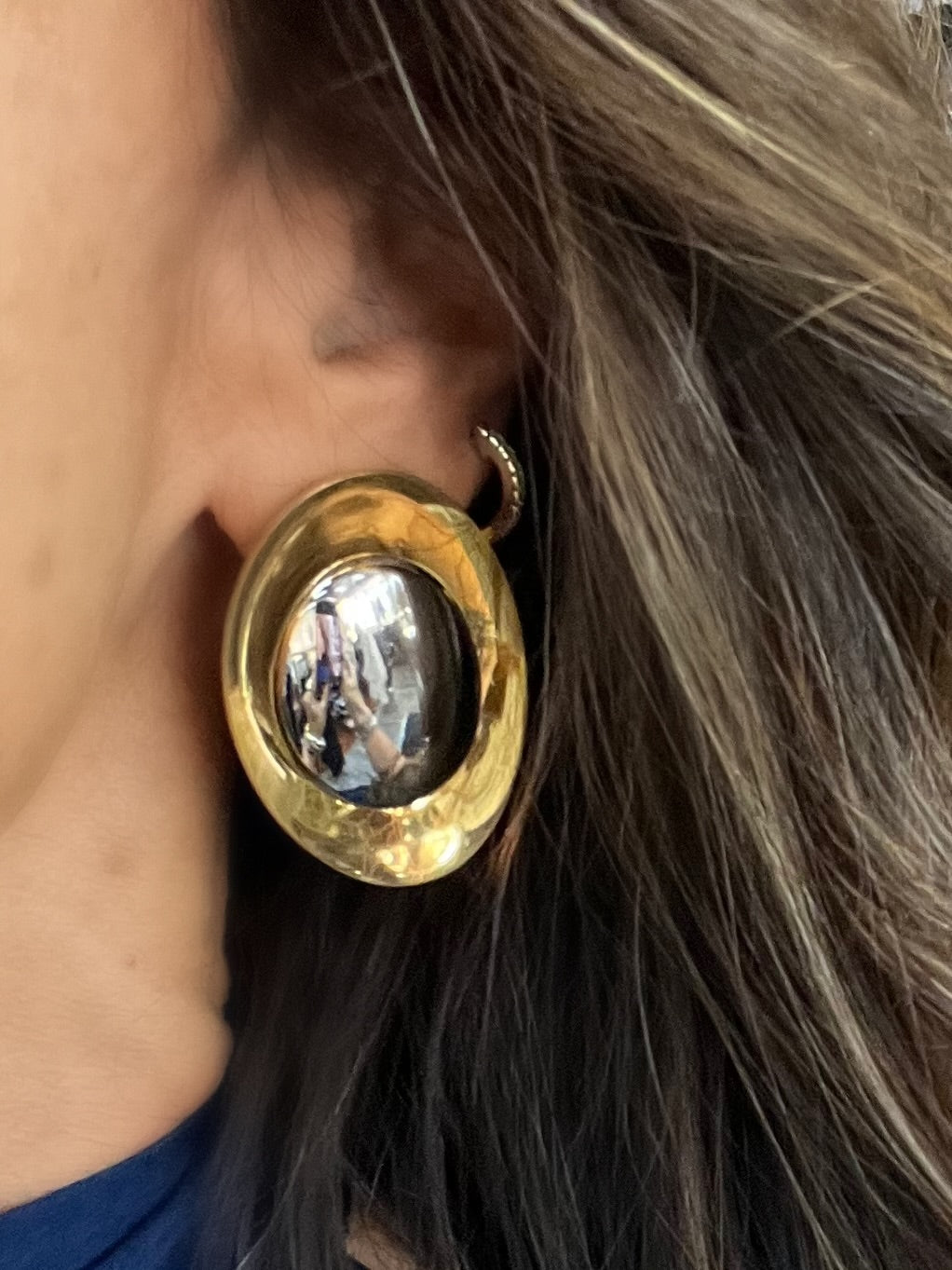 Two Tone Statement Earrings