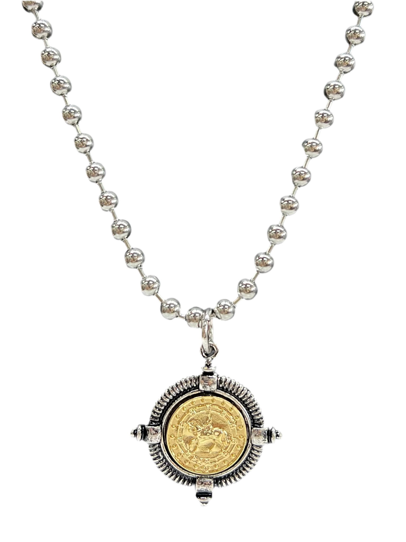 Mixed Metal Horse Medallion Necklace