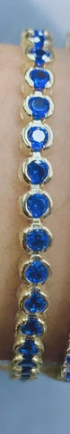 Blue 3MM Bezel Tennis Bracelet