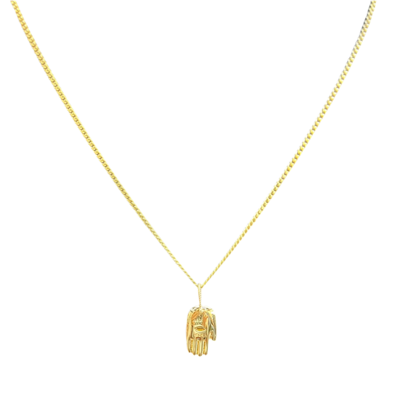 Gold Hamsa Pendant Necklace