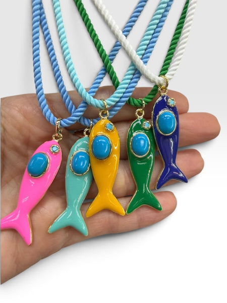 Enamel Sardine Necklace