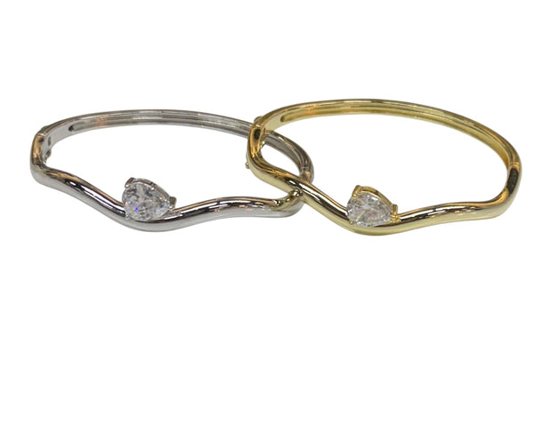 Pear Diamond Bangle Bracelet