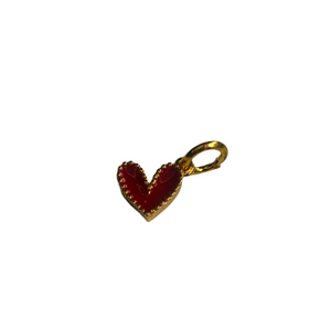 Red Small Enamel Heart Charm