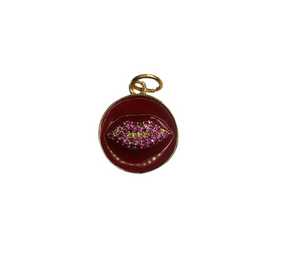 Red Enamel Pink Lip Charm