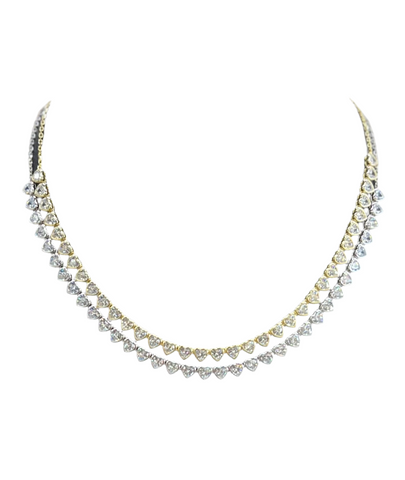 Diamond Heart Tennis Necklace